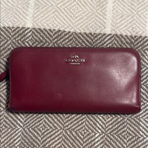 Coach Burgundy Leather Wallet